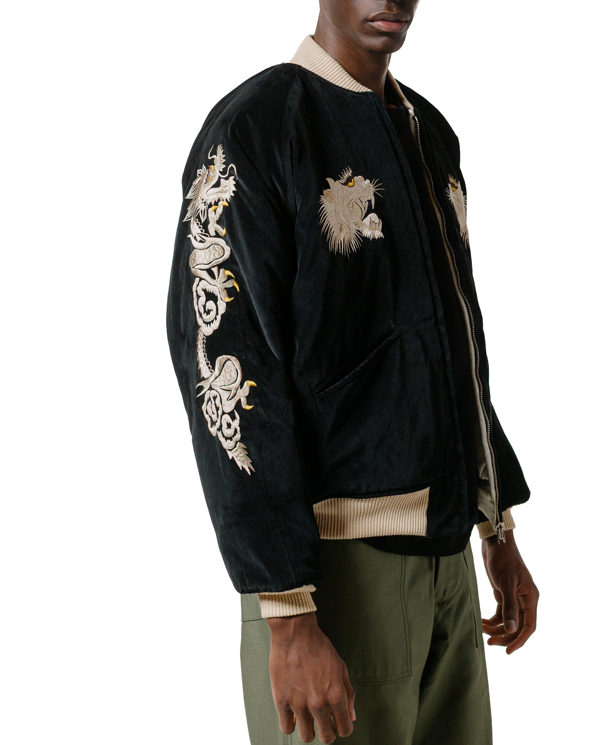 lost & found The Real McCoy's The Real McCoy's MJ24103 Souvenir Suka Jacket / Tiger And Eagle Black