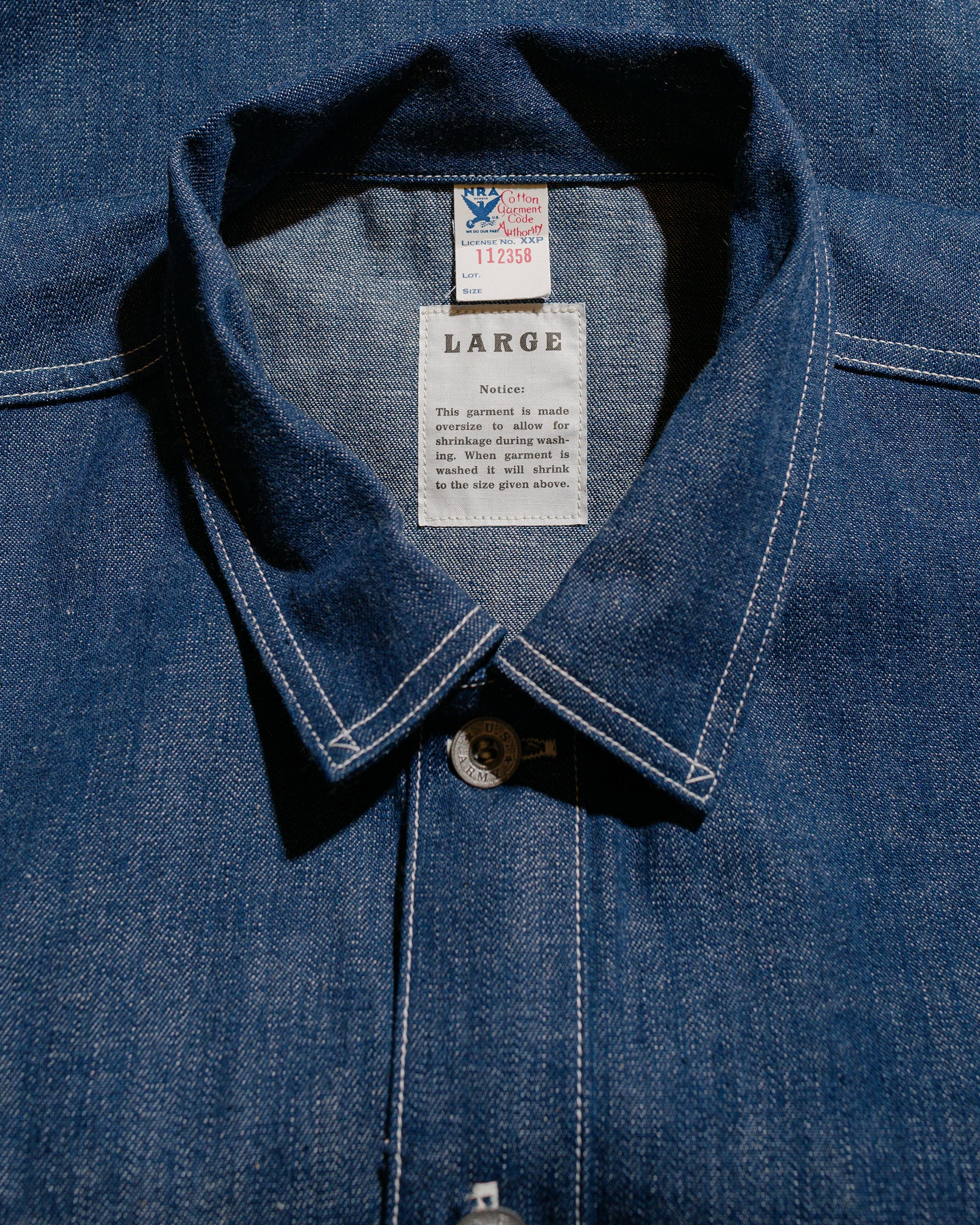 lost & found The Real McCoy's The Real McCoy's MJ25005 Jumper, Working, Denim, Blue Indigo