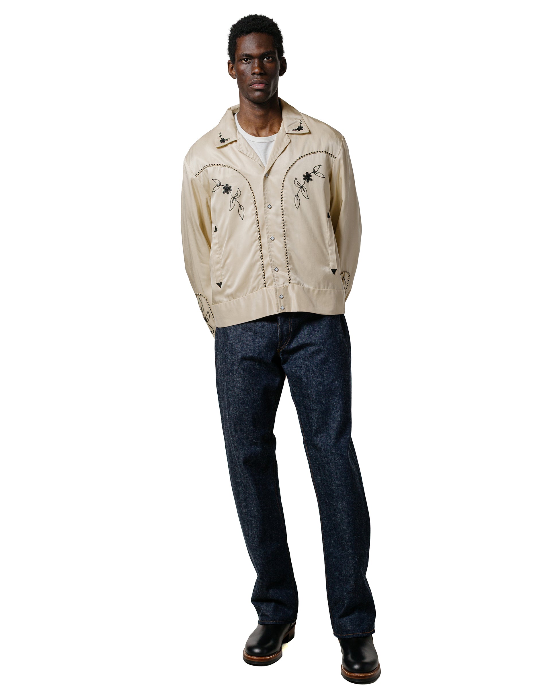 lost & found The Real McCoy's The Real McCoy's MJ25009 Embroidered Rayon Western Jacket Ecru