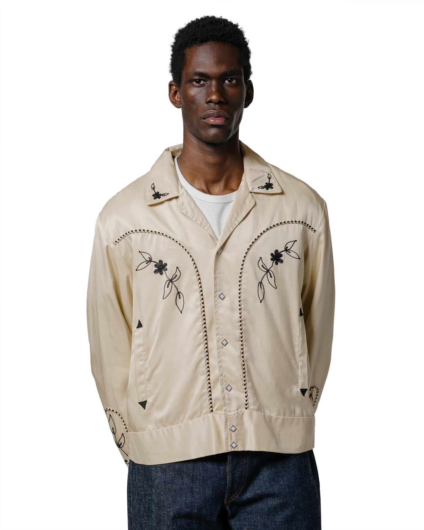 lost & found The Real McCoy's The Real McCoy's MJ25009 Embroidered Rayon Western Jacket Ecru