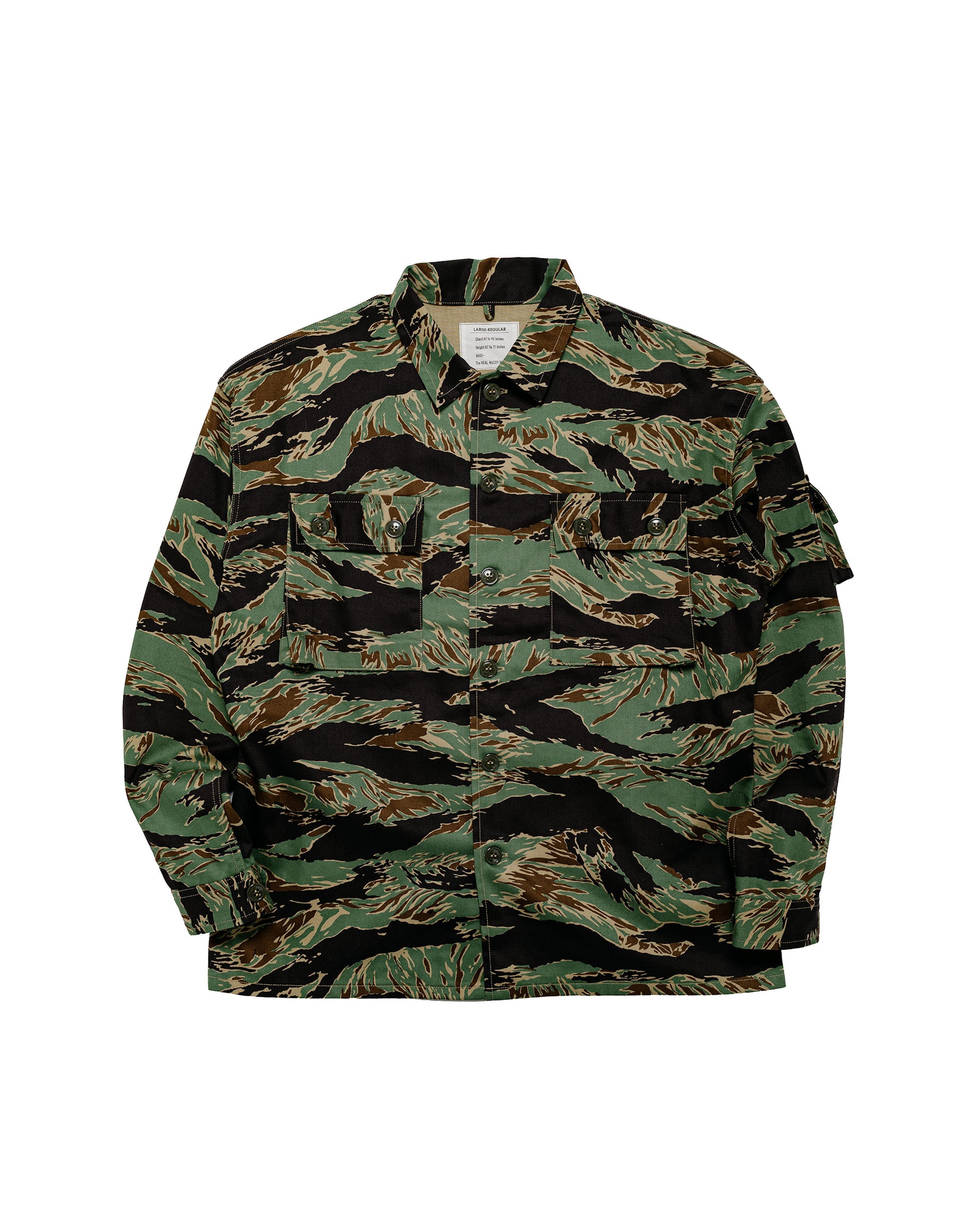 The Real McCoy's MJ26002 Tiger Camouflage Shirt / John Wayne Green