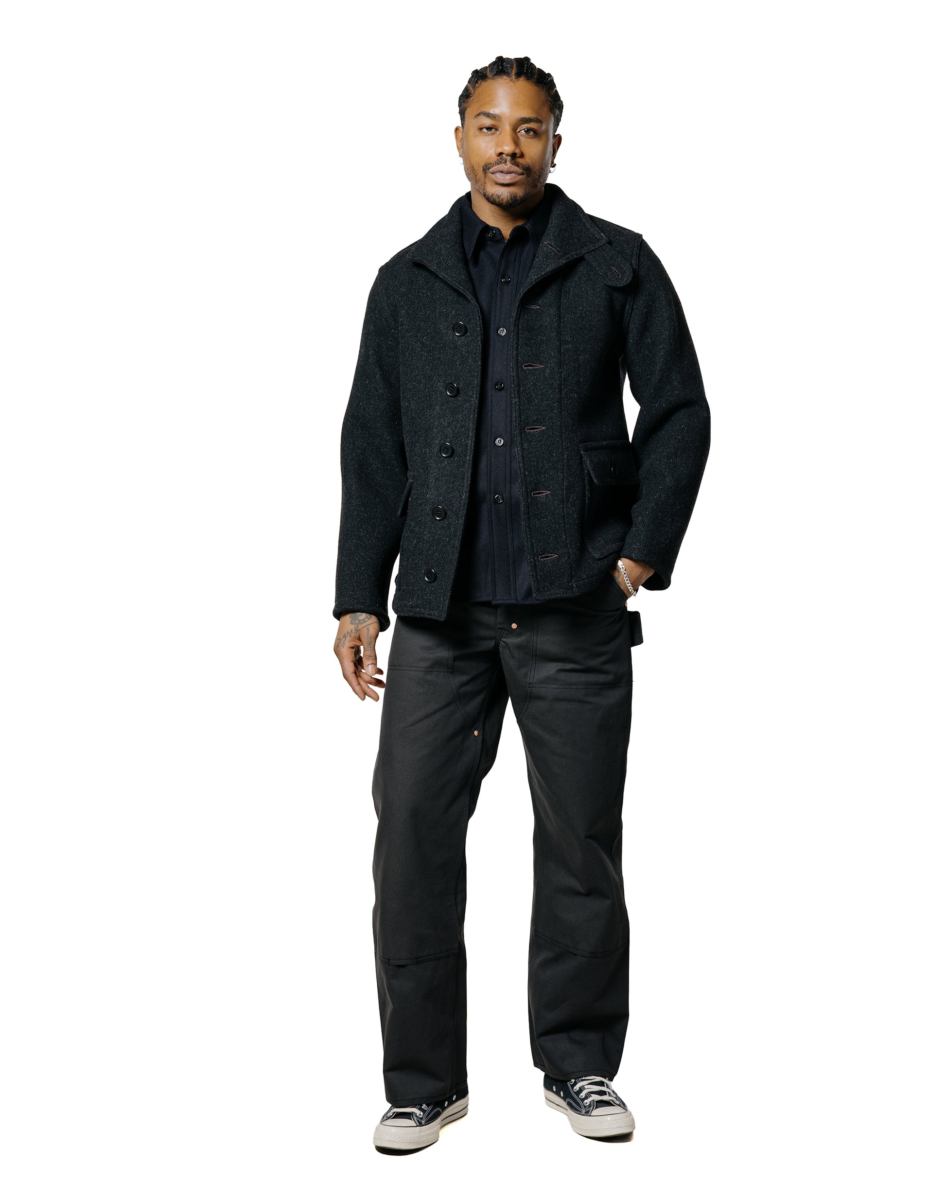 lost & found The Real McCoy's The Real McCoy's MP25102 Double-Knee Work Trousers Charcoal