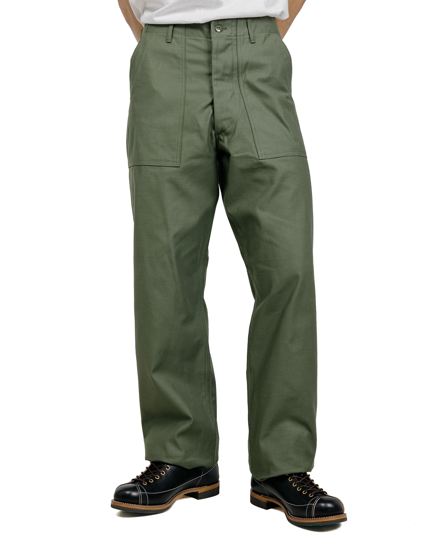 The Real McCoy's MP26005 Trousers, Men's, Cotton Sateen, OG-107 Olive