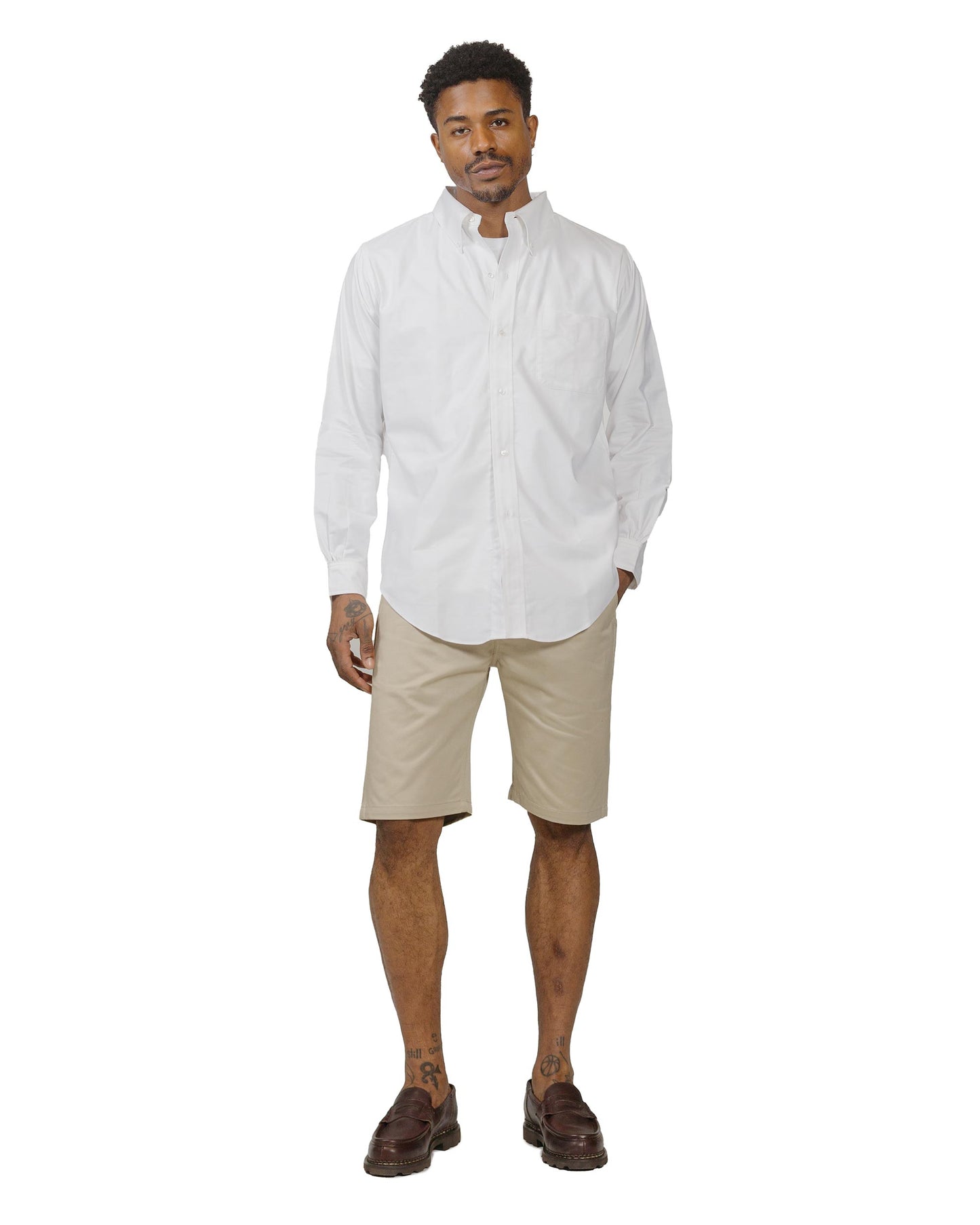 lost & found The Real McCoy's The Real McCoy's MS22008 Joe McCoy Button Down Shirt White