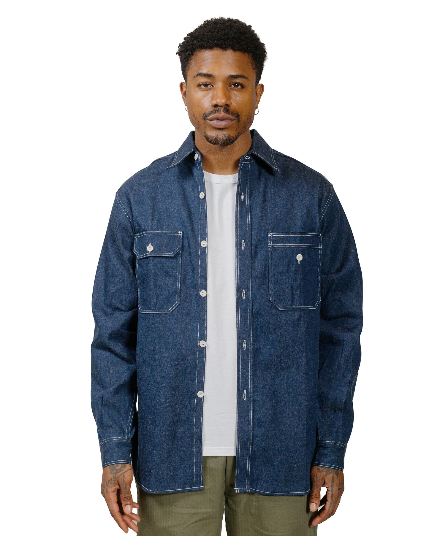 lost & found The Real McCoy's The Real McCoy's MS22103 8HU Denim Serviceman Shirt Indigo