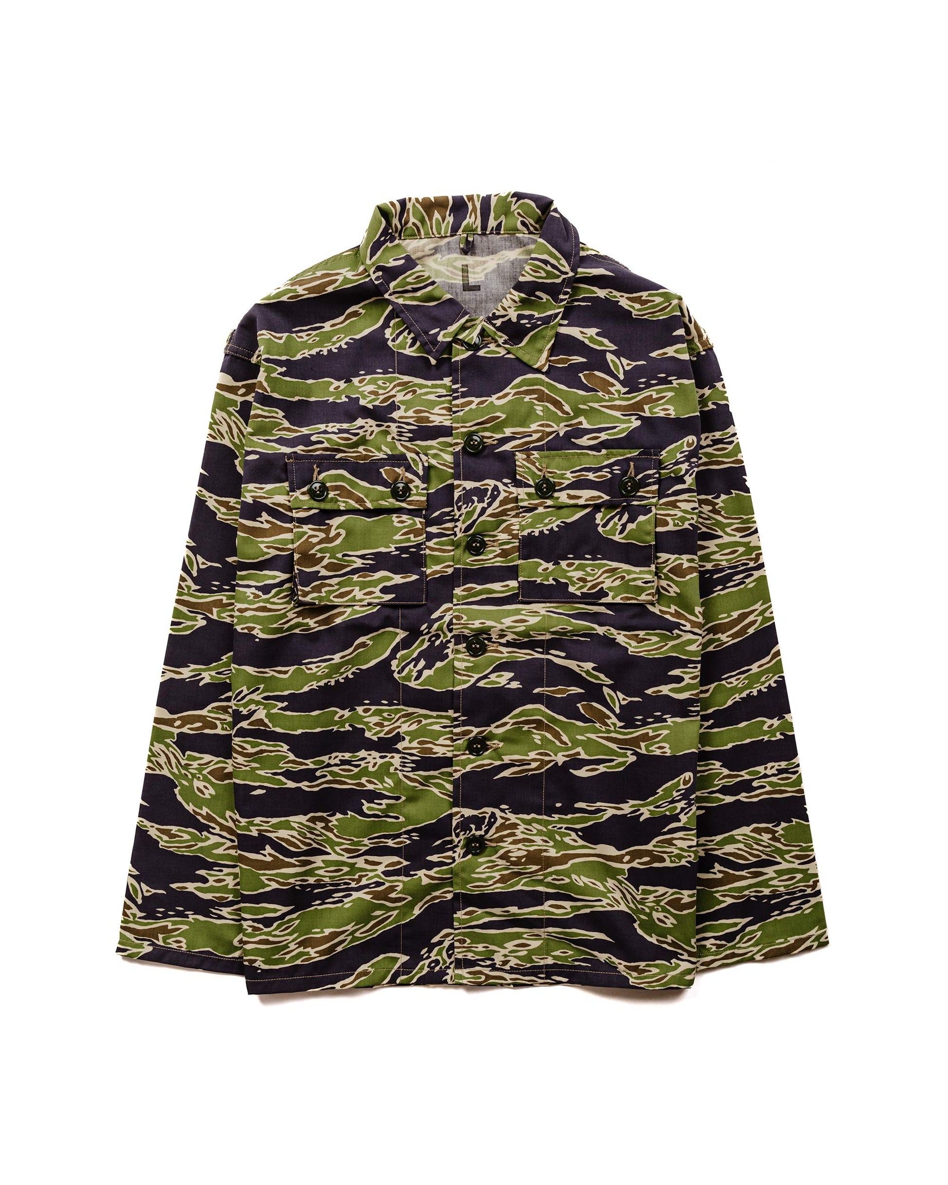 lost & found The Real McCoy's The Real McCoy's MS23002 Tiger Camouflage Shirt / Late War Green