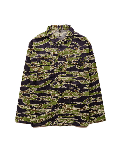 lost & found The Real McCoy's The Real McCoy's MS23002 Tiger Camouflage Shirt / Late War Green