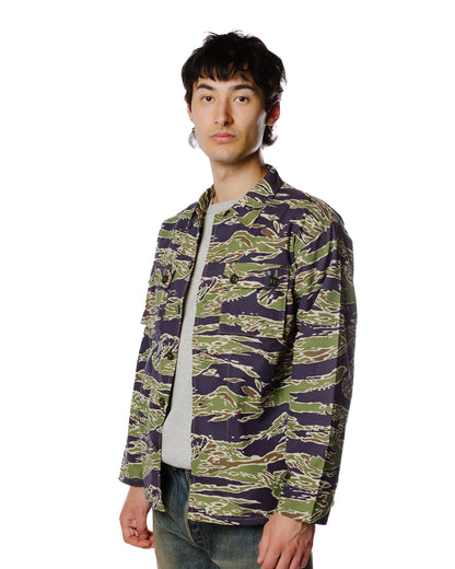 lost & found The Real McCoy's The Real McCoy's MS23002 Tiger Camouflage Shirt / Late War Green