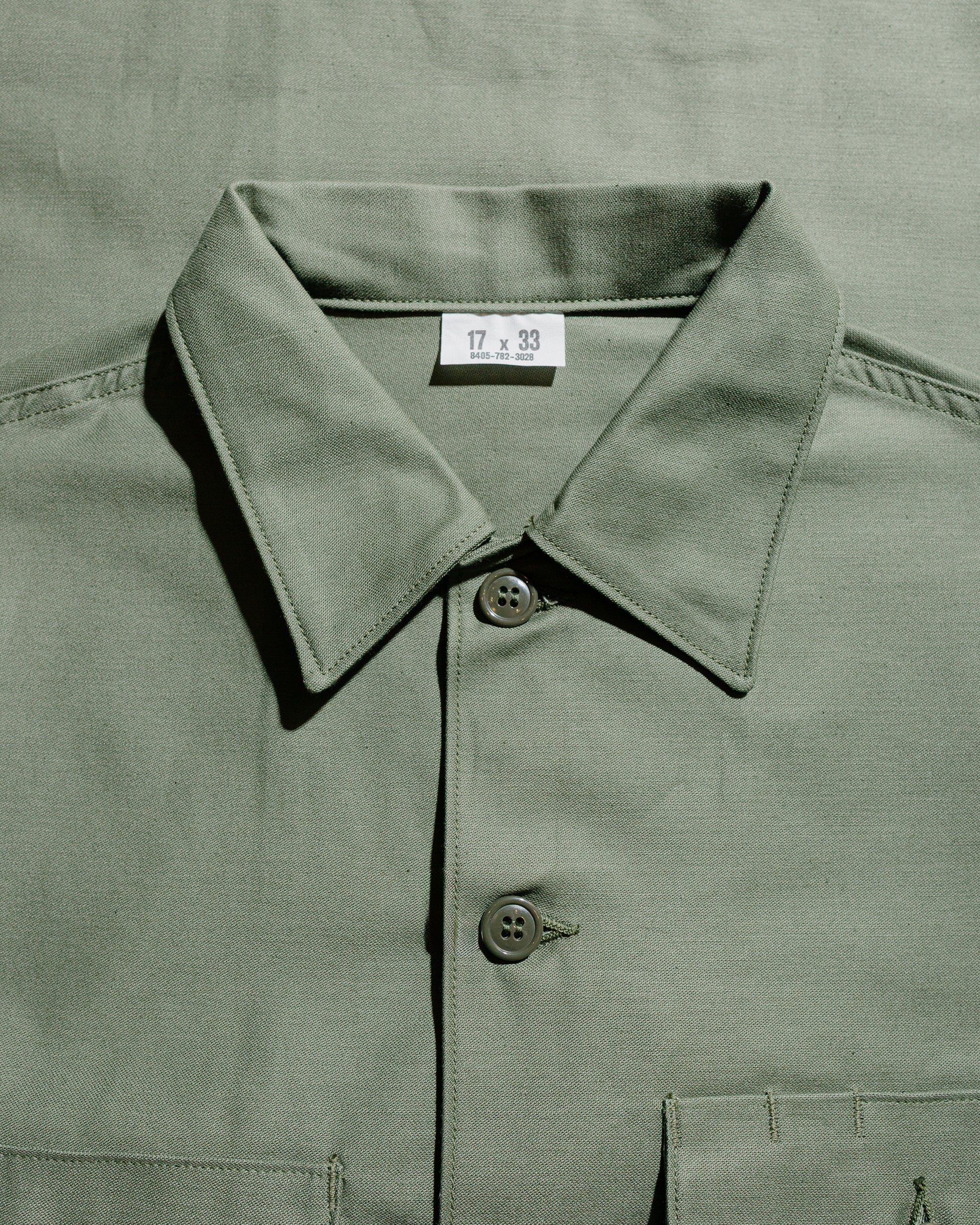 lost & found The Real McCoy's The Real McCoy's MS23101 Shirt, Man's, Cotton Sateen, OG-107 Olive