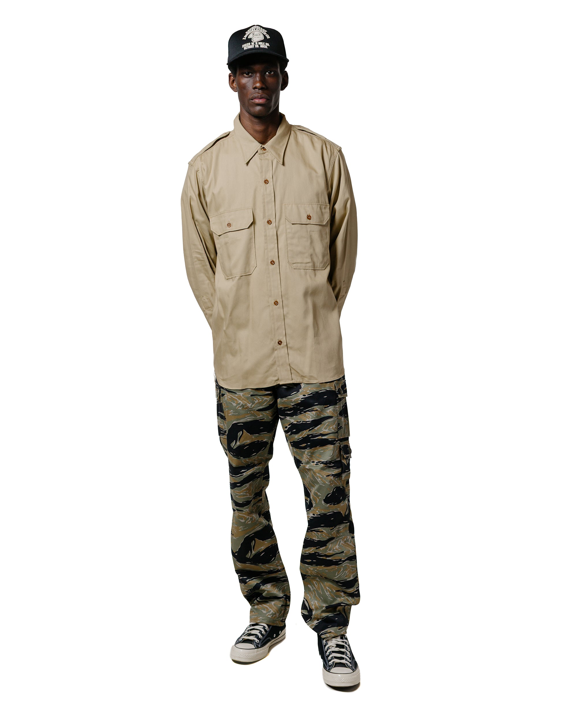 lost & found The Real McCoy's The Real McCoy's MS24001 Khaki Shirt L/S (Modify) Khaki