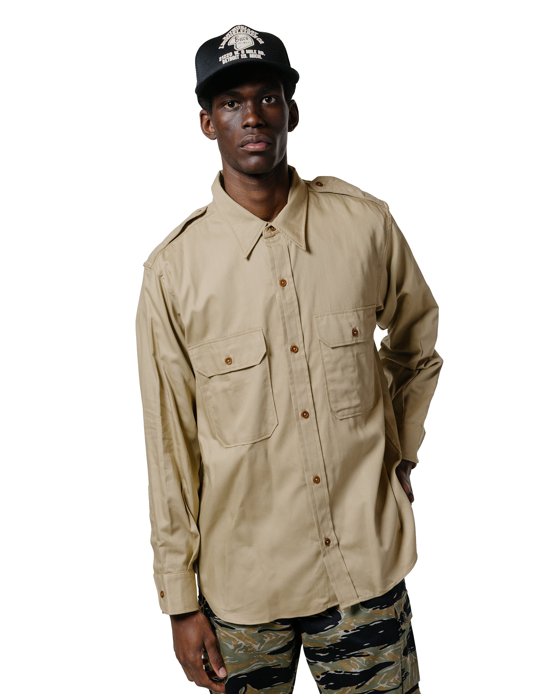 lost & found The Real McCoy's The Real McCoy's MS24001 Khaki Shirt L/S (Modify) Khaki