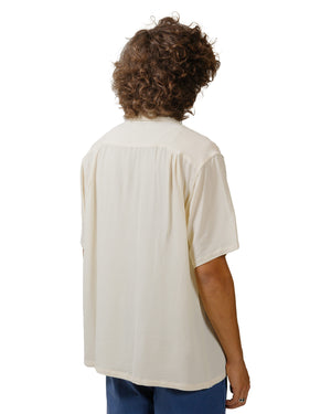 The Real McCoy's MS24008 Silk Rayon Open Collar Shirt Ecru model back