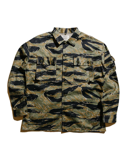 lost & found The Real McCoy's The Real McCoy's MS25001 Tiger Camouflage Shirt / Tadpole Green