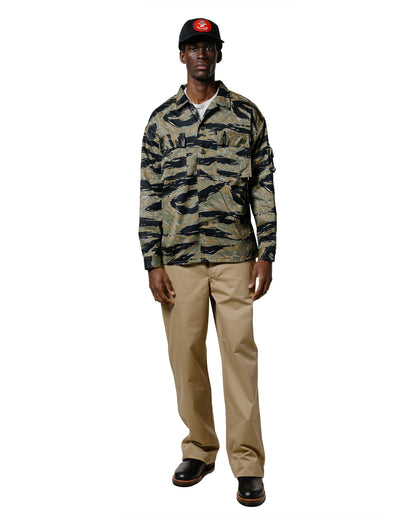 lost & found The Real McCoy's The Real McCoy's MS25001 Tiger Camouflage Shirt / Tadpole Green