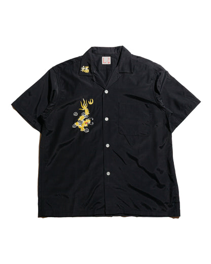 lost & found The Real McCoy's The Real McCoy's MS25009 Viet-Nam Open Collar Souvenir Shirt Black