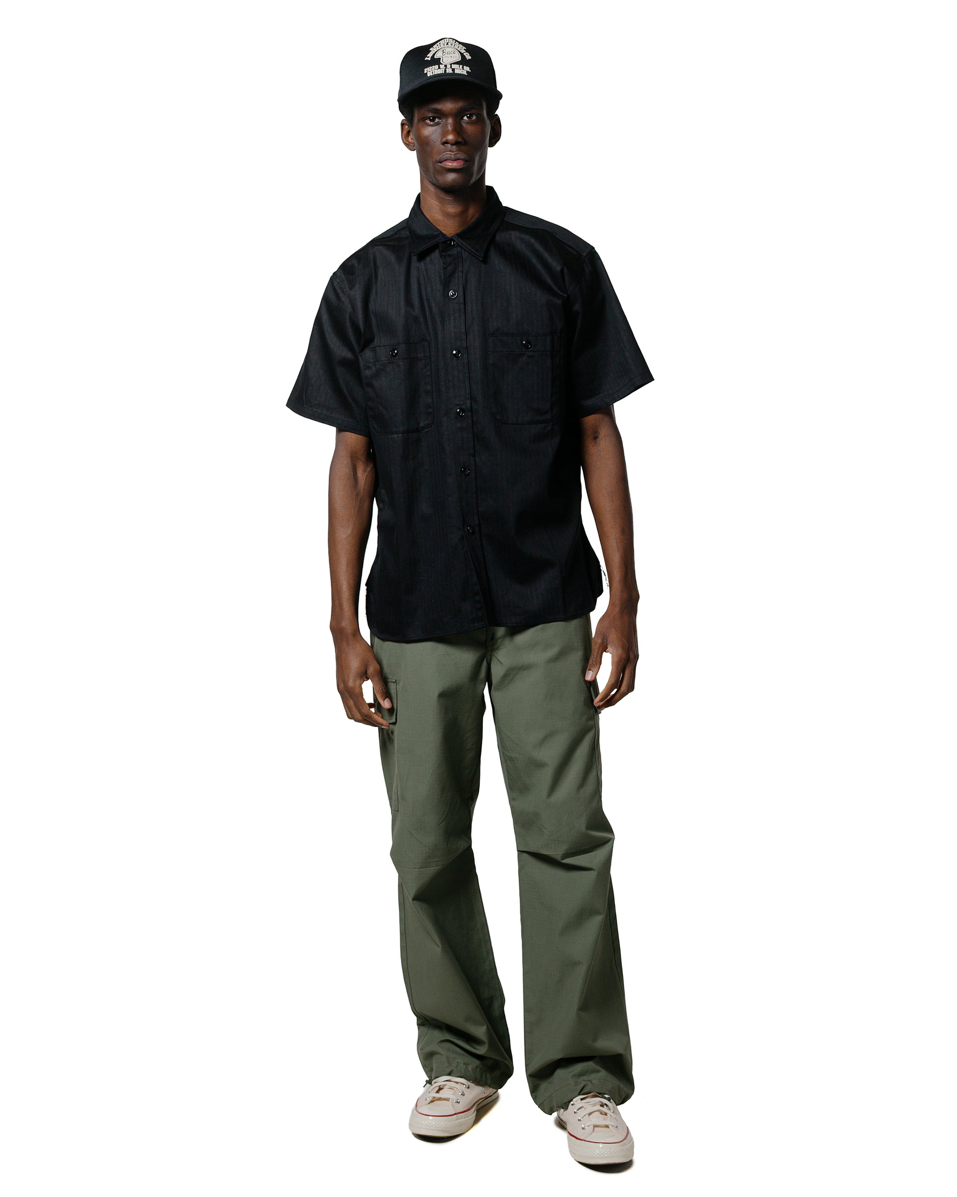 lost & found The Real McCoy's The Real McCoy's MS25013 8HU HBT Work Shirt S/S Black