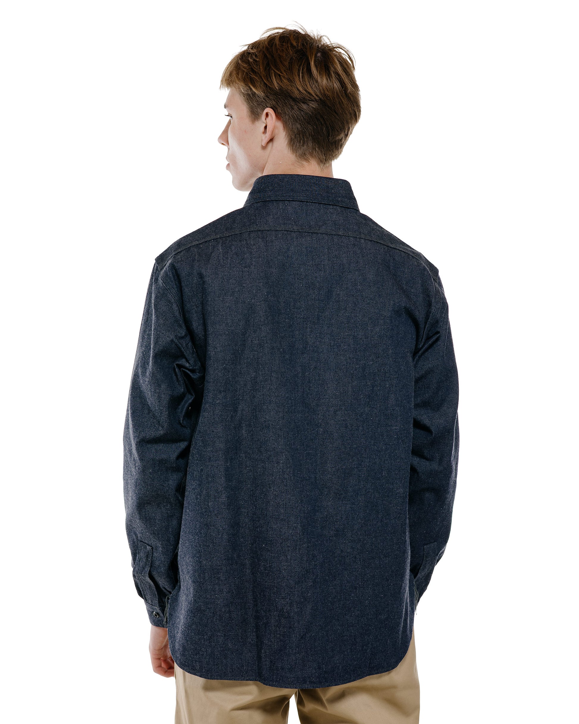 The Real McCoy's MS25103 8HU Denim Serviceman Work Shirt Indigo