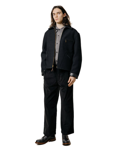 lost & found The Real McCoy's The Real McCoy's MS25109 8HU Cigarette Pocket Mock-Twist Chambray Work Shirt Black