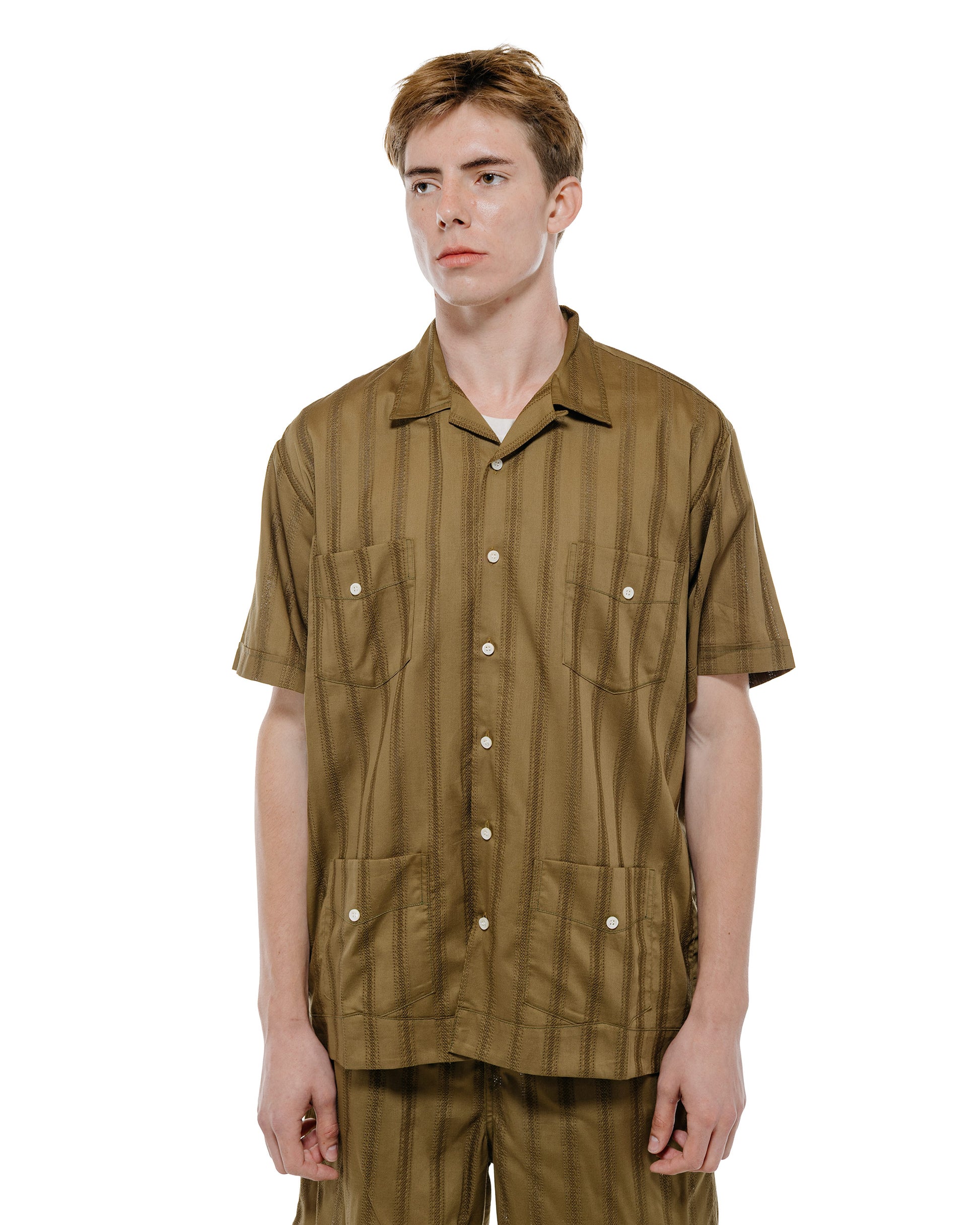 The Real McCoy's MS26007 Joe McCoy Cuban Shirt S/S Olive