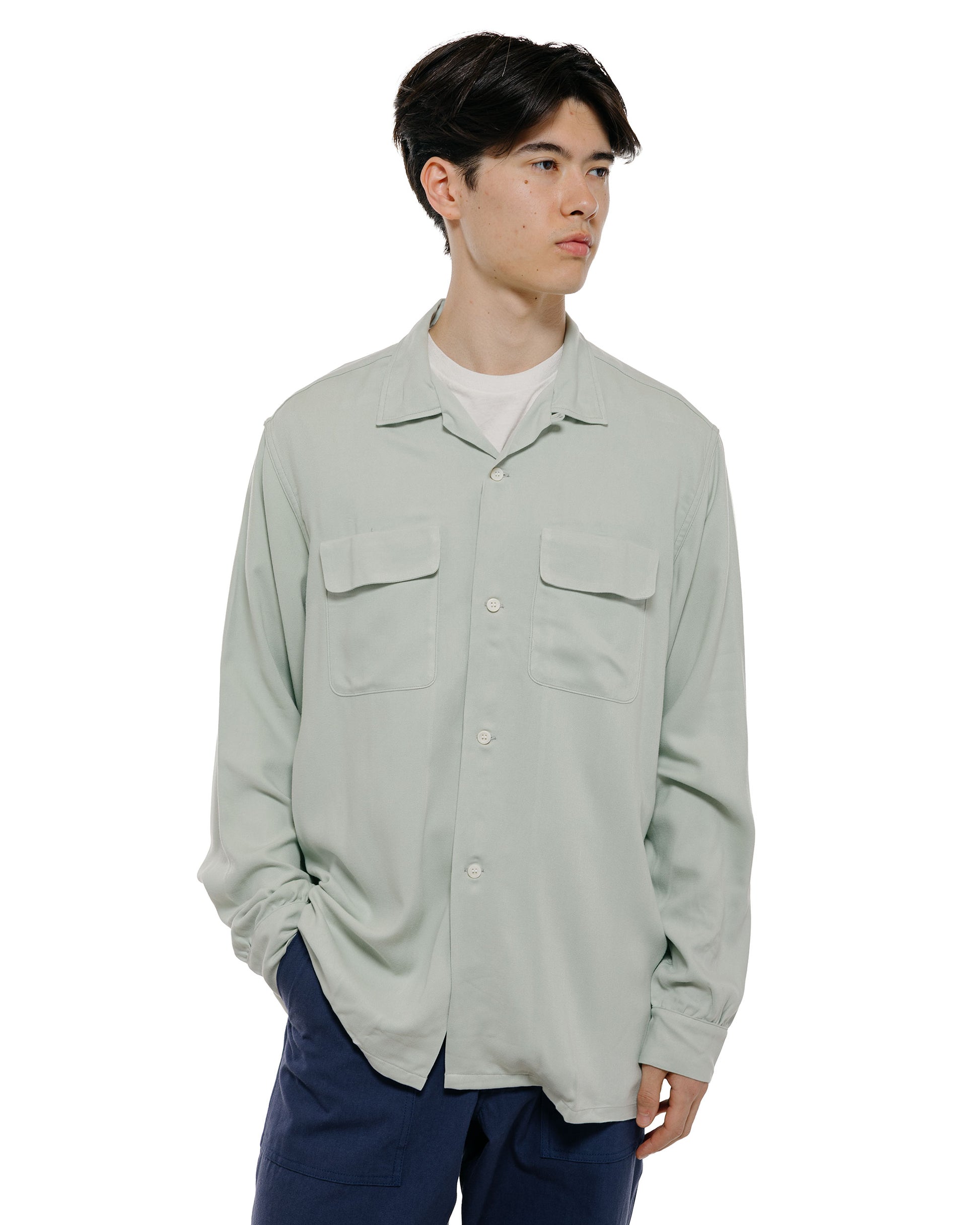 lost & found The Real McCoy's The Real McCoy's MS26008 Open Collar Rayon Shirt Mint
