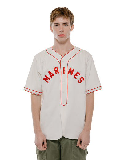 The Real McCoy's MS26010 Baseball Uniform Shirt / Marines White