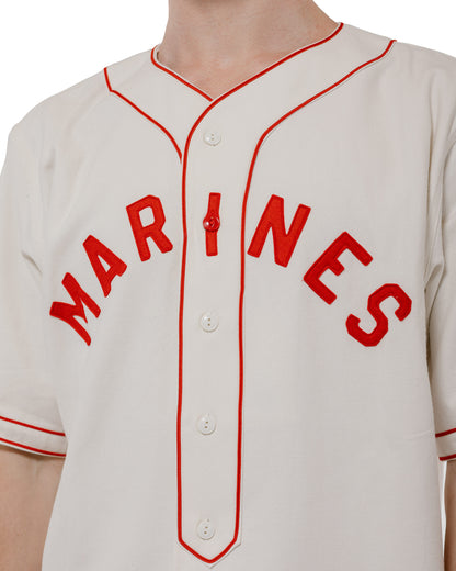 The Real McCoy's MS26010 Baseball Uniform Shirt / Marines White