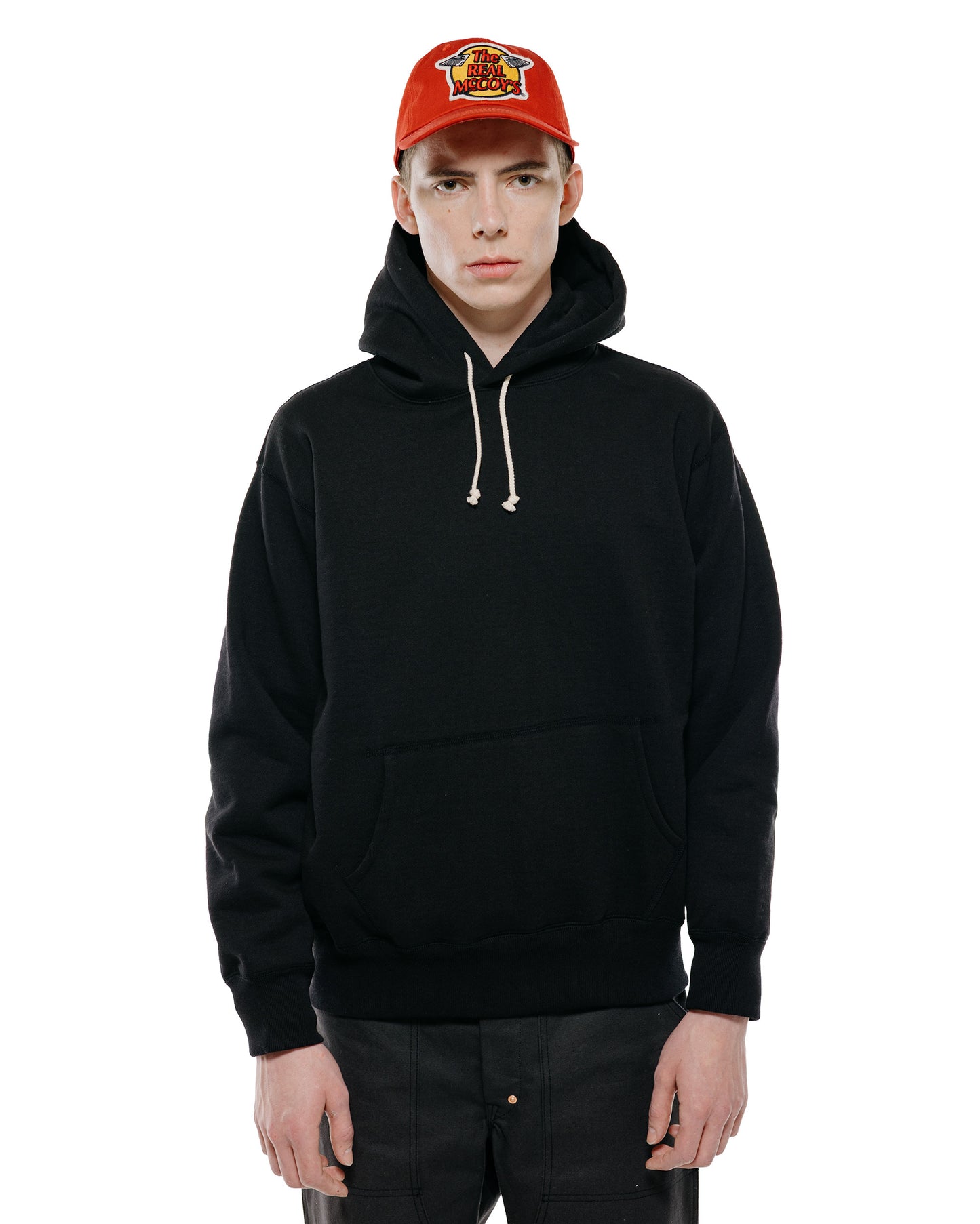 lost & found The Real McCoy's The Real McCoy's MC25105 12oz. Ball Park Hooded Sweatshirt Black