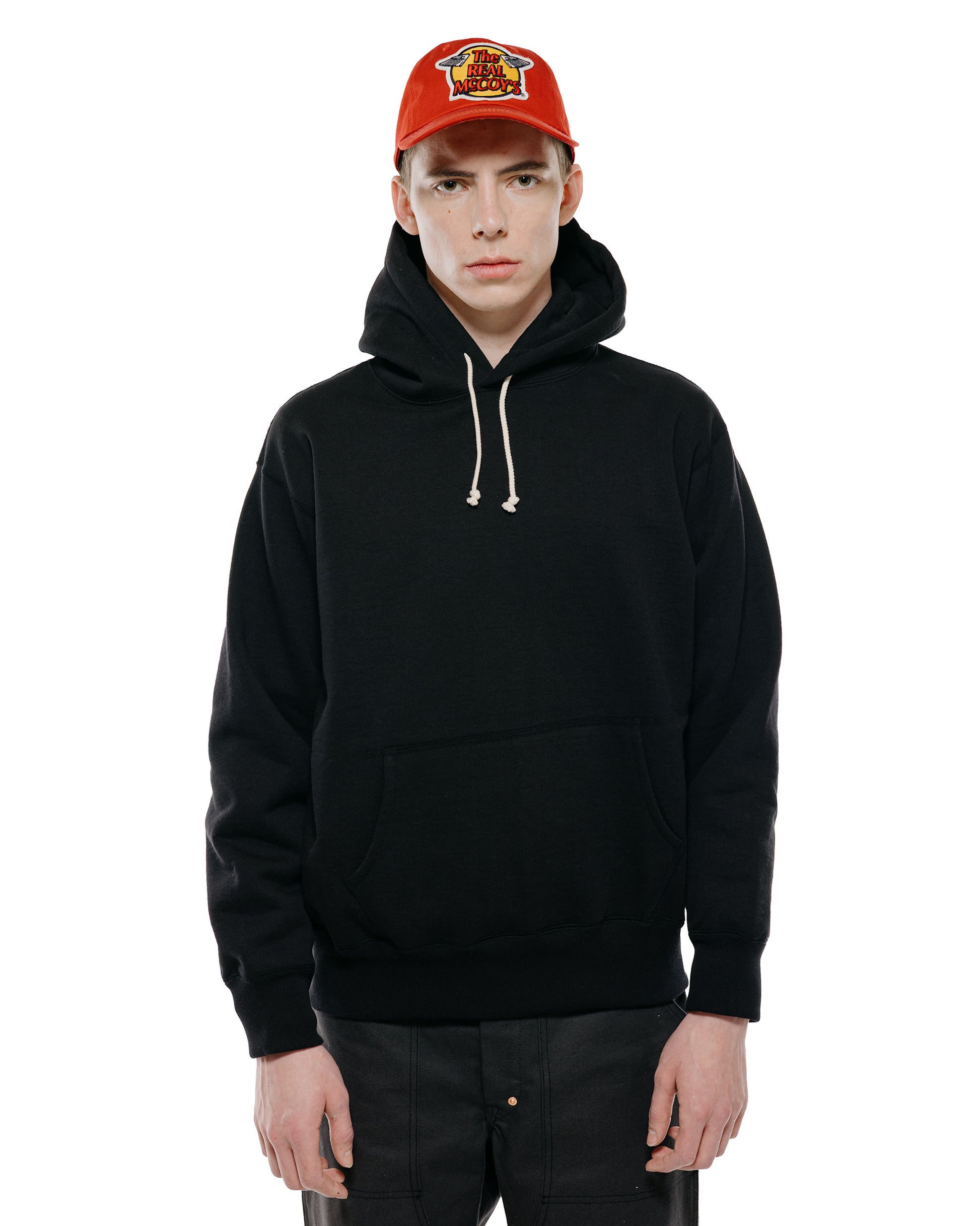 lost & found The Real McCoy's The Real McCoy's MC25105 12oz. Ball Park Hooded Sweatshirt Black