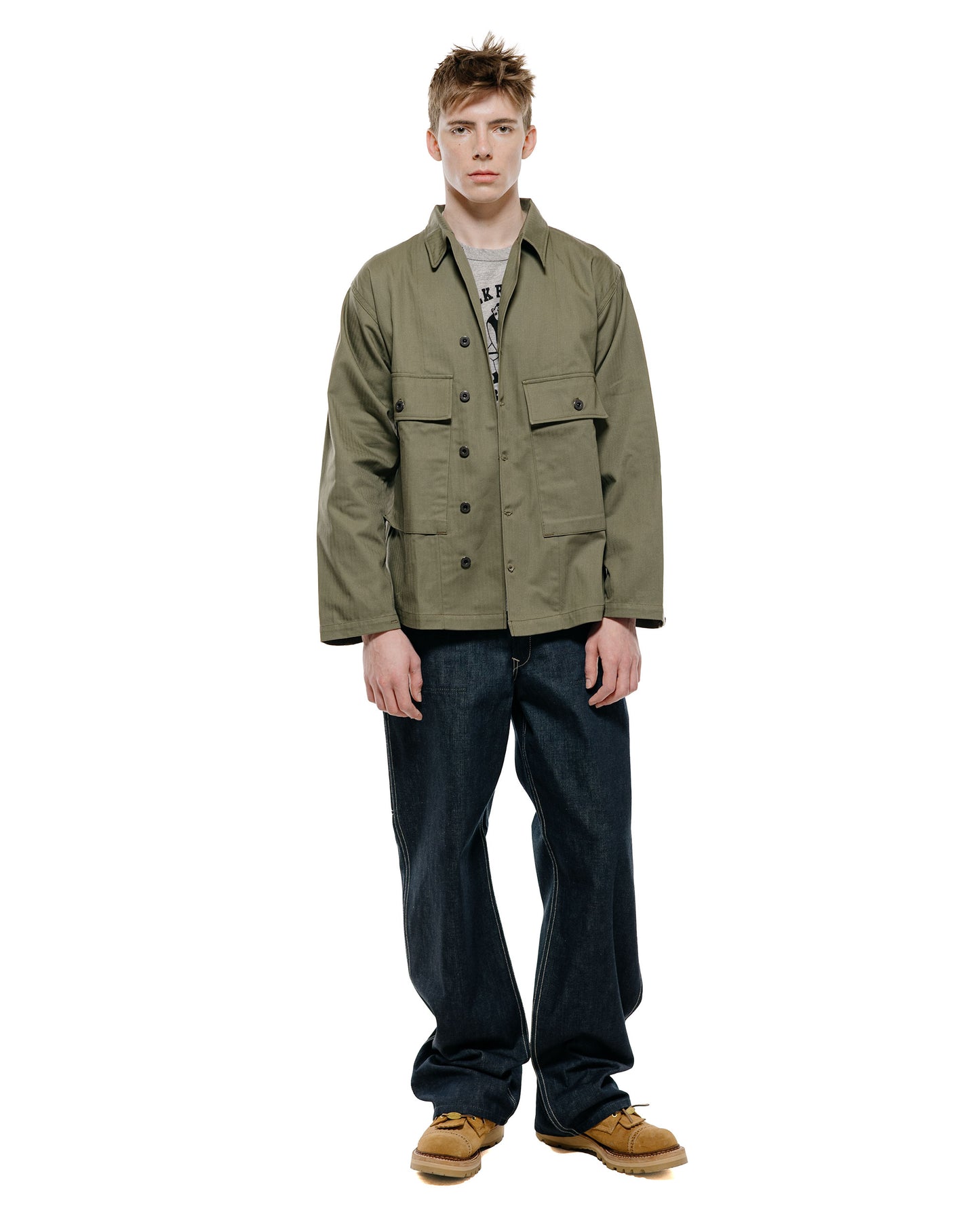 lost & found The Real McCoy's The Real McCoy's MJ22013 U.S.N. Jackets Herringbone Twill Olive