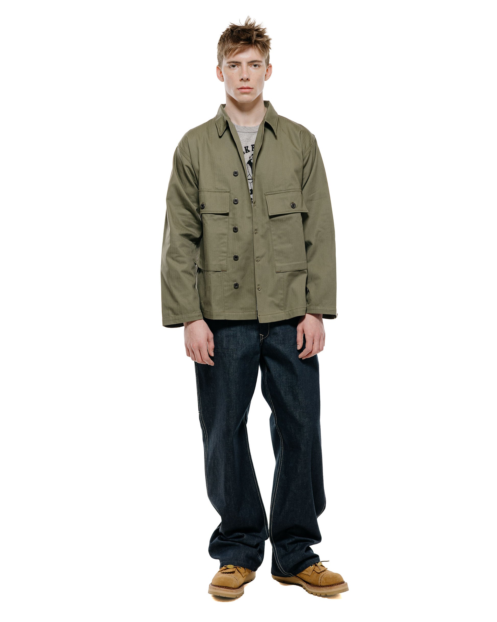 lost & found The Real McCoy's The Real McCoy's MJ22013 U.S.N. Jackets Herringbone Twill Olive