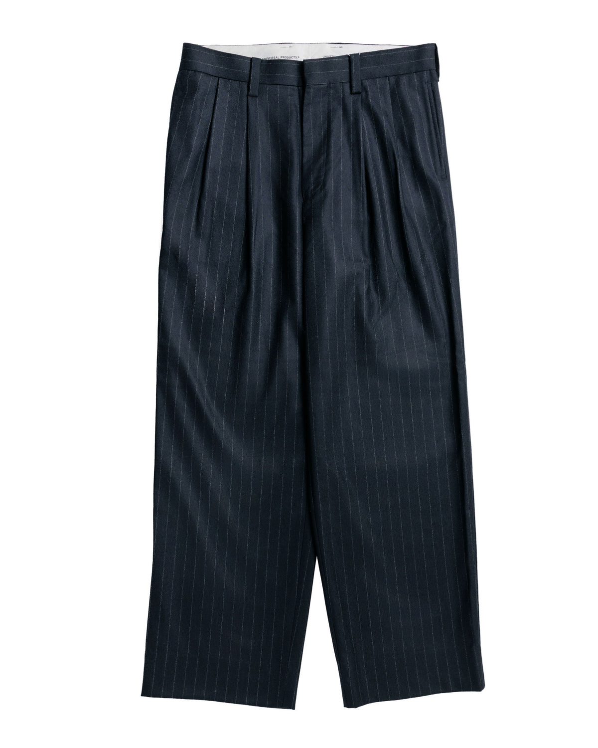 Universal Products Wool 2 Tuck Trousers Navy Stripe