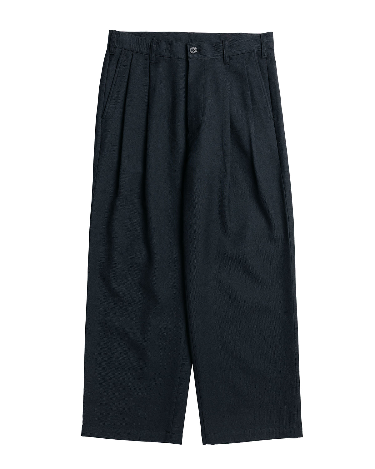 Universal Products Wool Cotton 2 Tuck Trousers Black