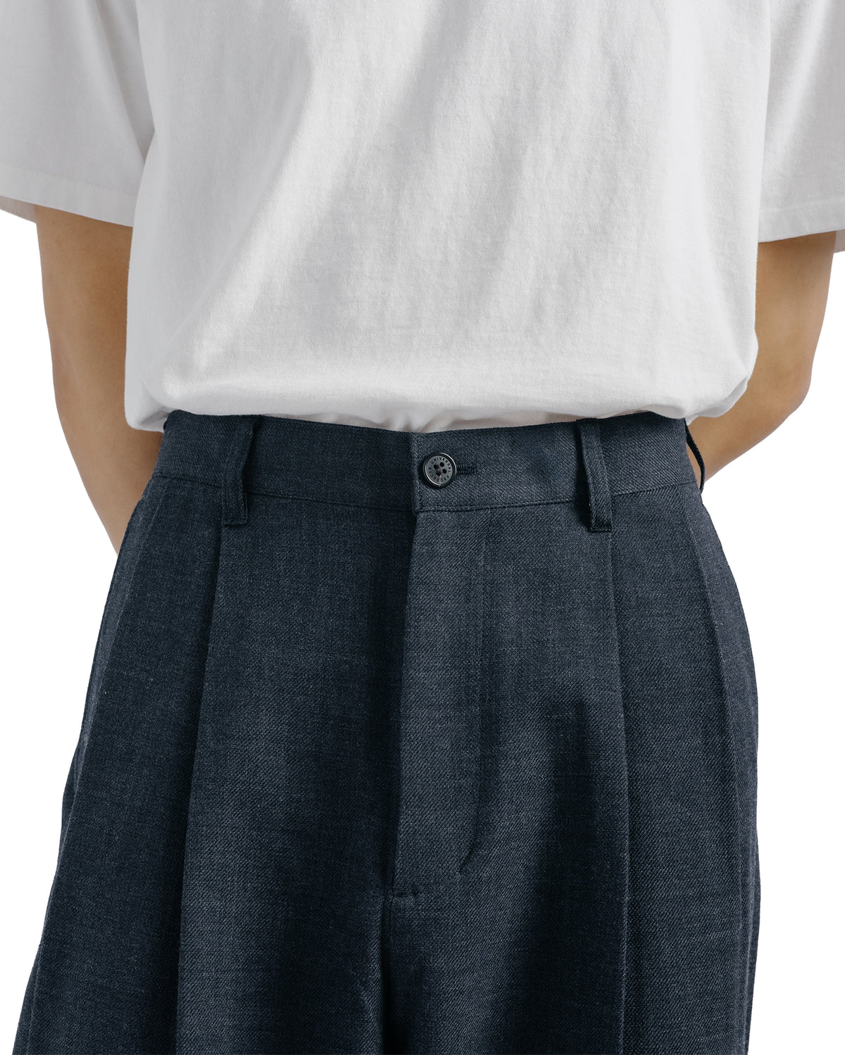 Universal Products Wool Cotton 2 Tuck Trousers Charcoal