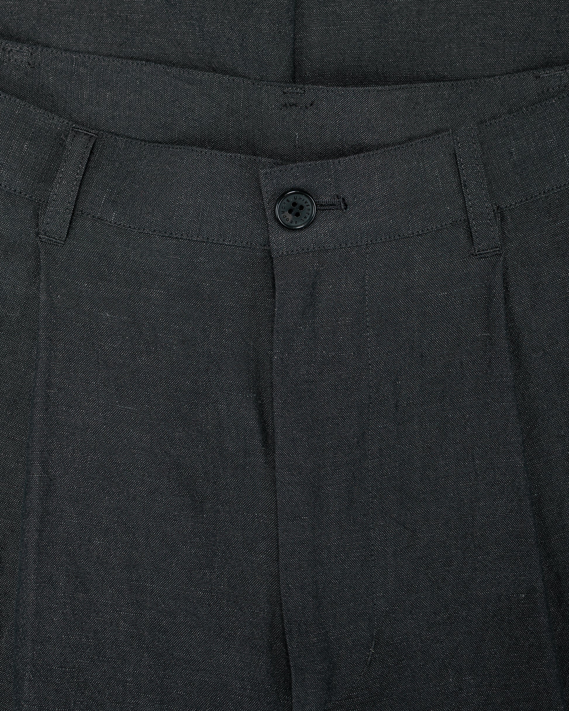 lost & found Universal Products Universal Products Wool Linen 2 Tuck Trousers Charcoal