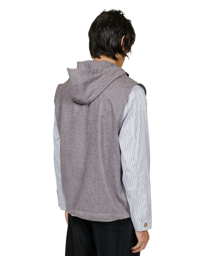 lost & found Wanze Wanze Army Smock Vest Italian Donegal Wool Purple