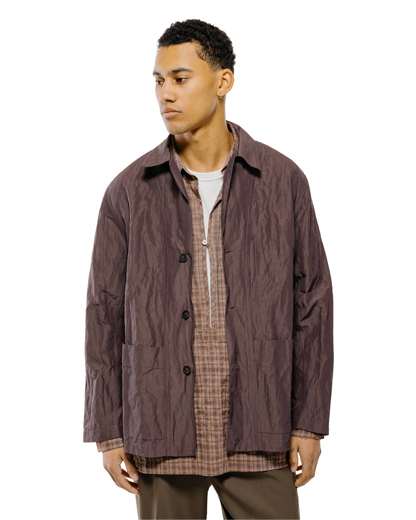 lost & found Wanze Wanze Box Jacket Cotton Nylon Metal Prune