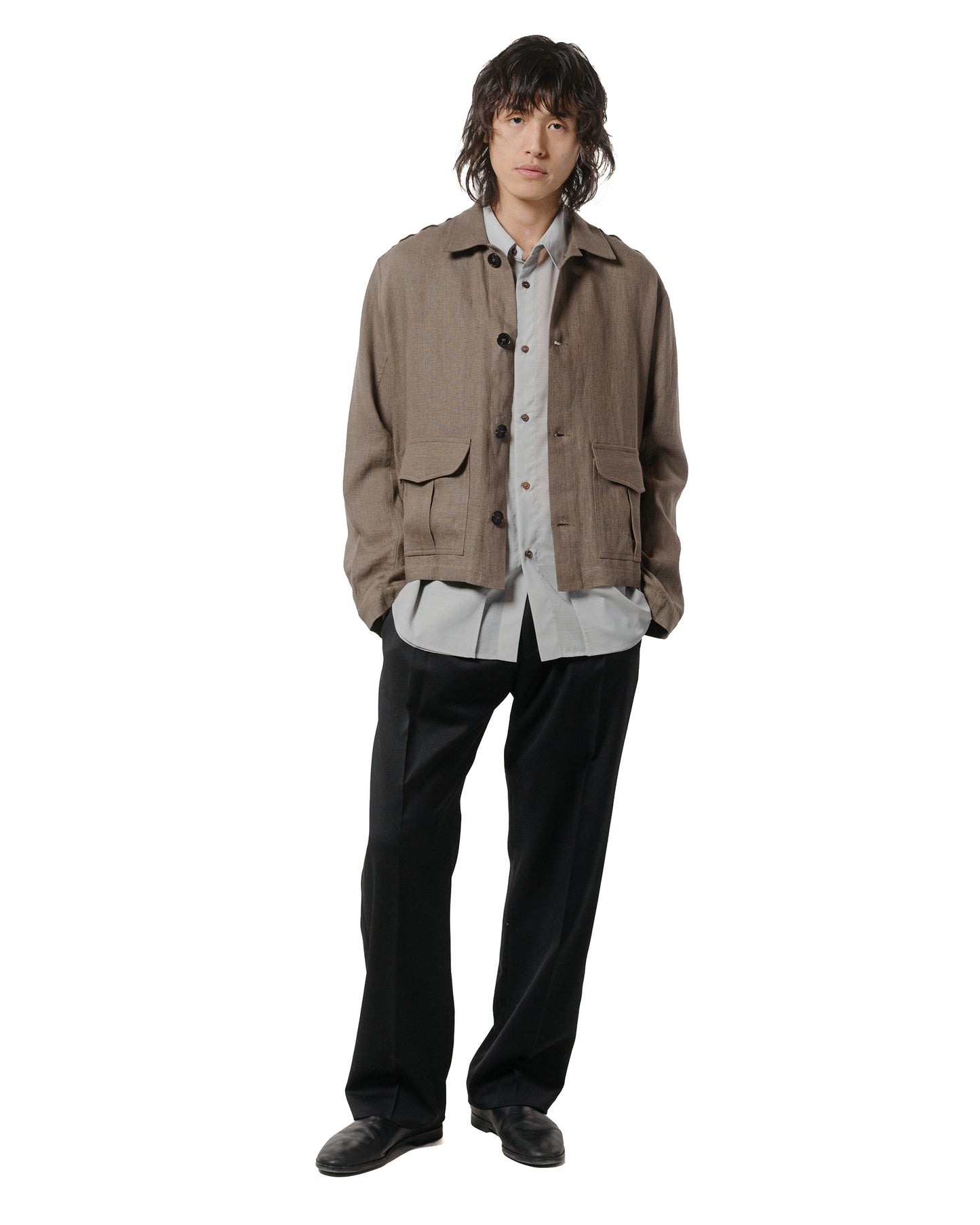 lost & found Wanze Wanze Button Up Blouson Natural Linen Taupe