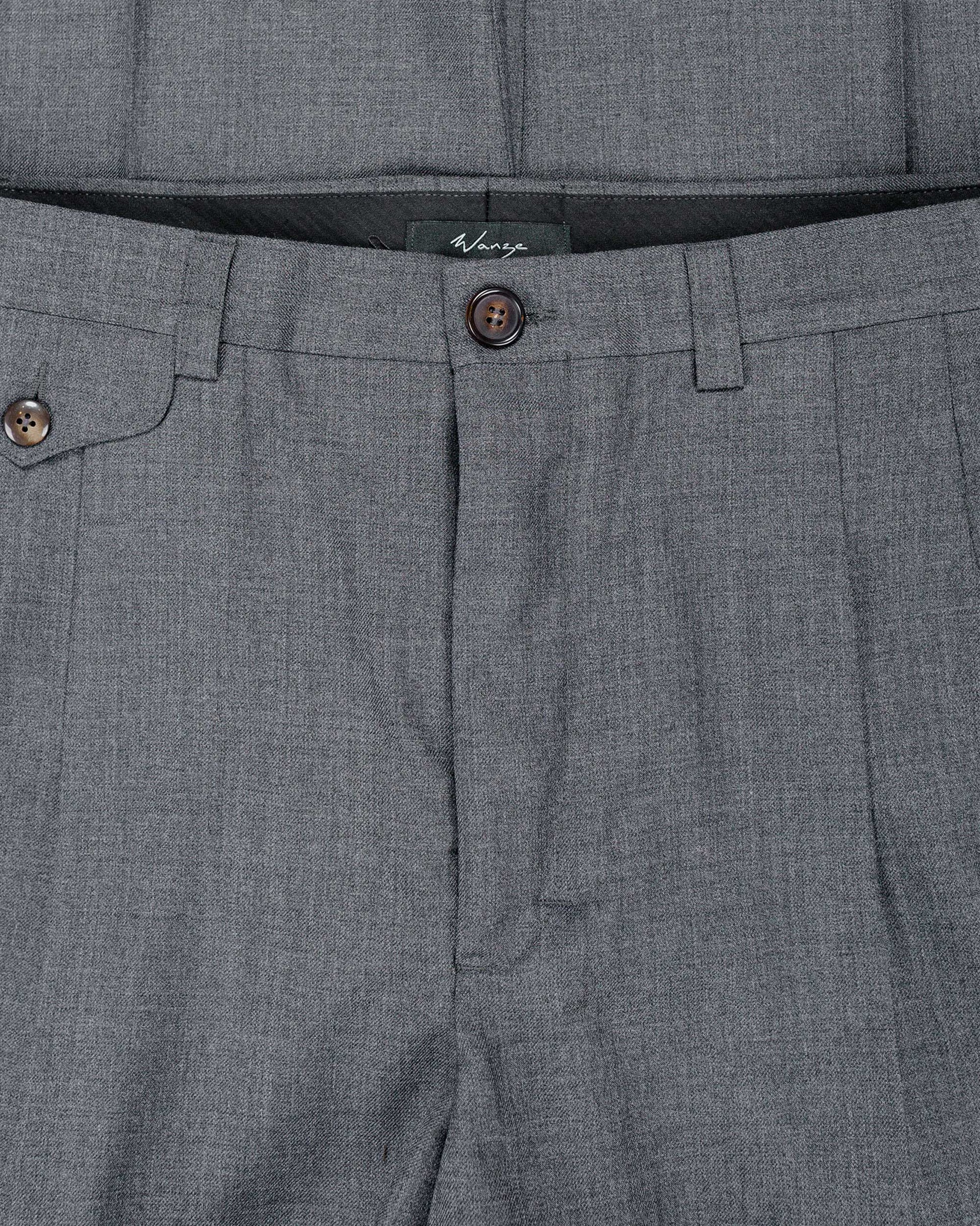 lost & found Wanze Wanze Double Pleated Trouser Merino Wool Slate