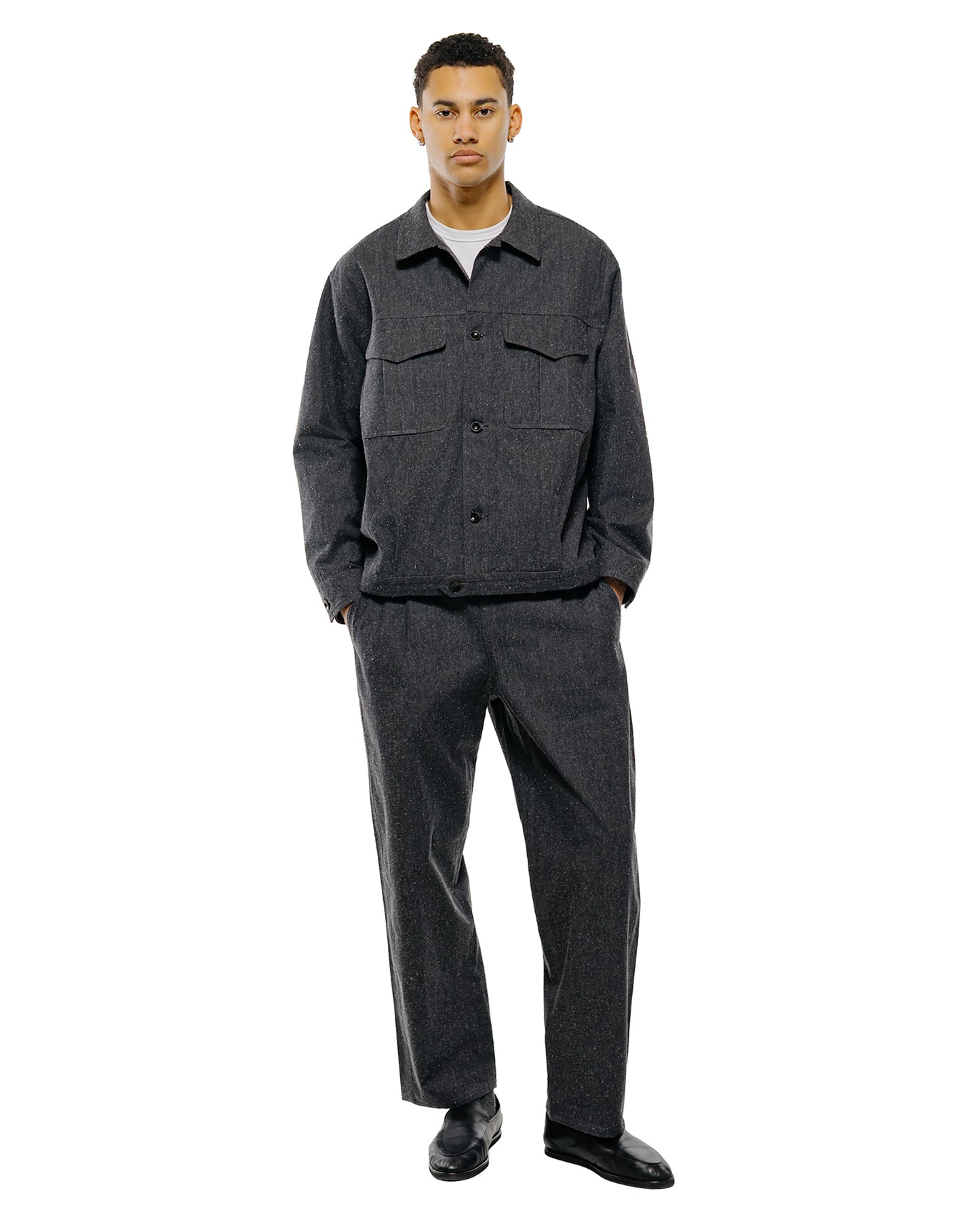 lost & found Wanze Wanze Easy Trouser Cotton Silk Chambray Black
