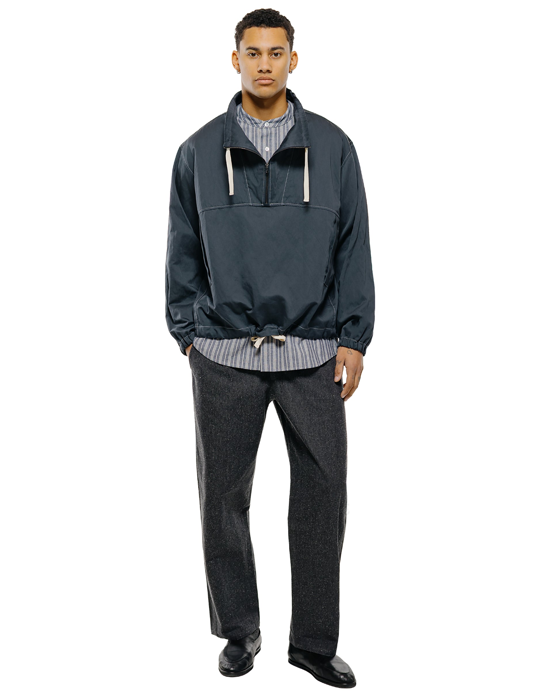 lost & found Wanze Wanze Funnel Neck Zip Anorak Cotton Metal Midnight