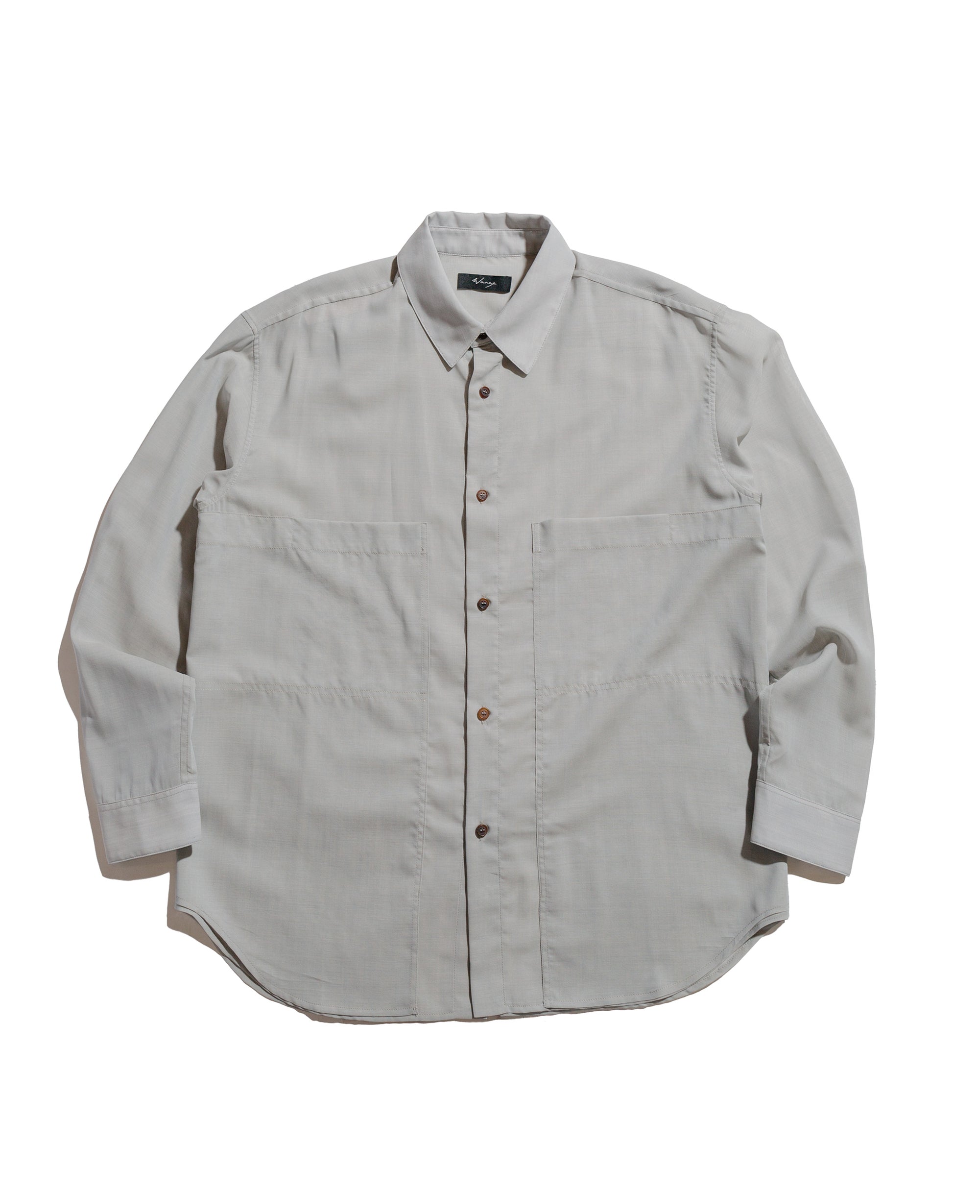 lost & found Wanze Wanze Layered Button Up Shirt Wool Voile Hazy Blue