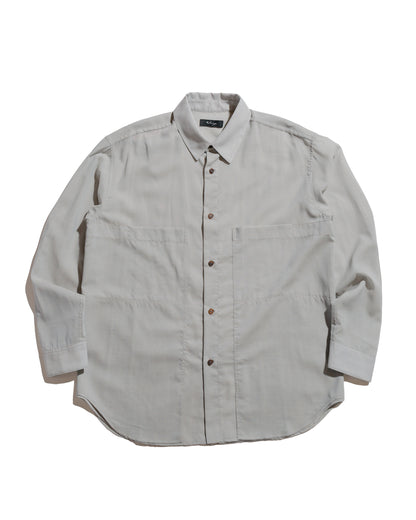 lost & found Wanze Wanze Layered Button Up Shirt Wool Voile Hazy Blue