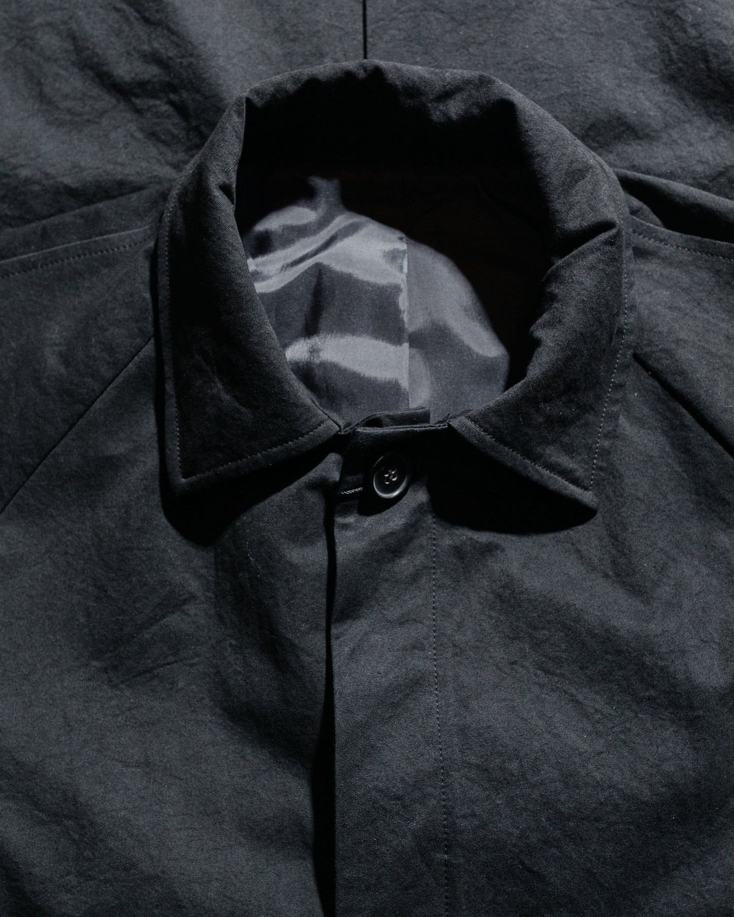 lost & found Wanze Wanze Raglan Overcoat Washed Cotton Black