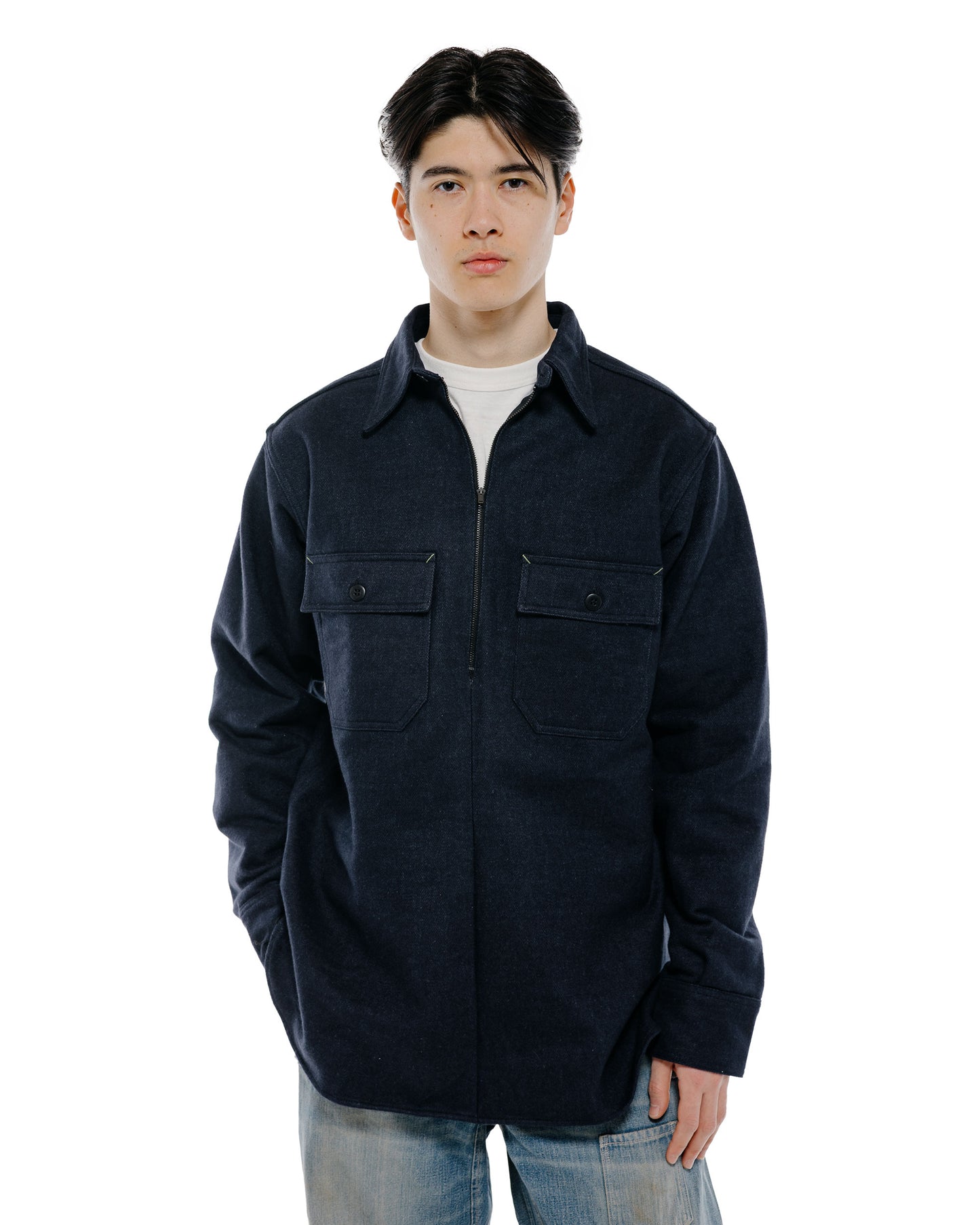 lost & found Warehouse Warehouse Lot. JG-39 C.P.O. Half-Zip Shirt Navy