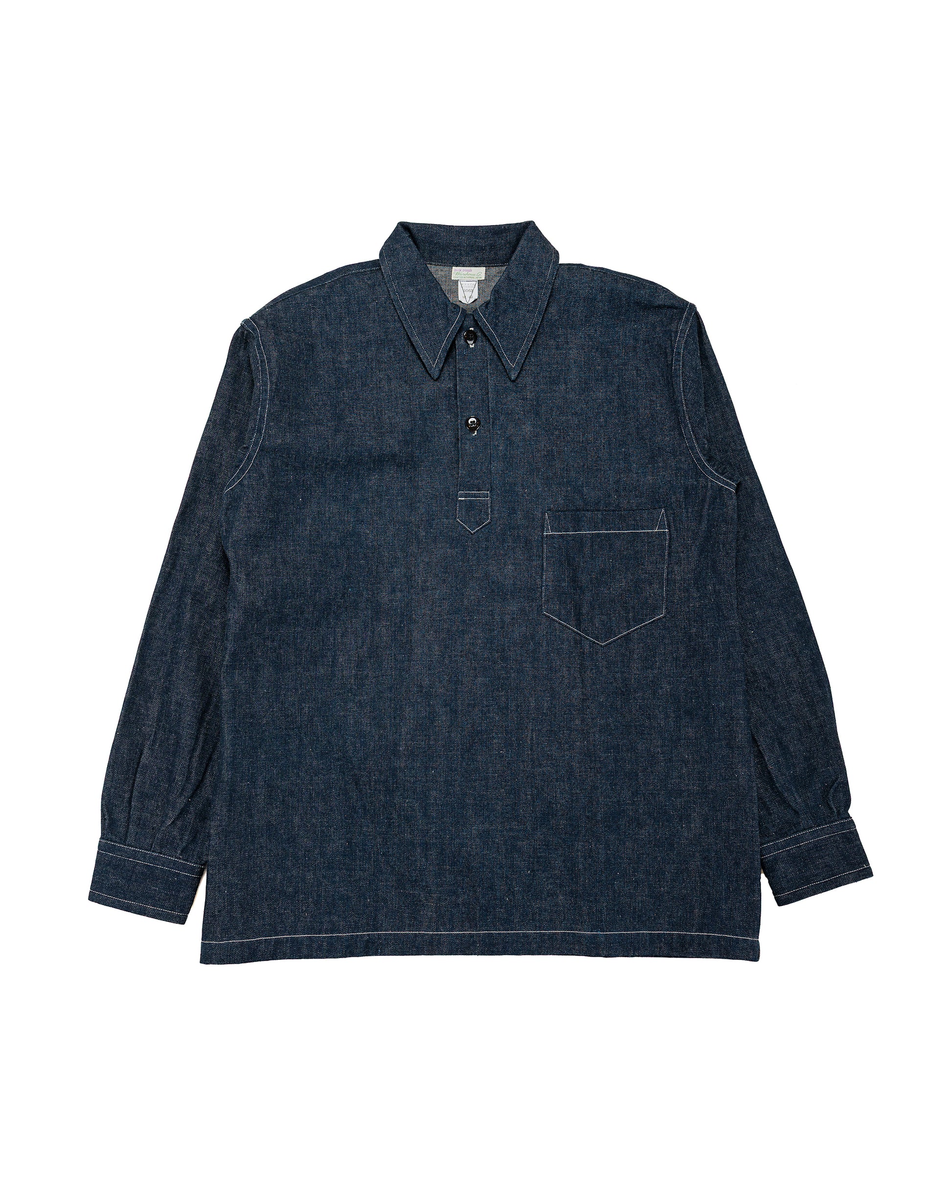 lost & found Warehouse Warehouse Lot. 3063 1930's WPA One Pocket Pullover Shirt Indigo Denim