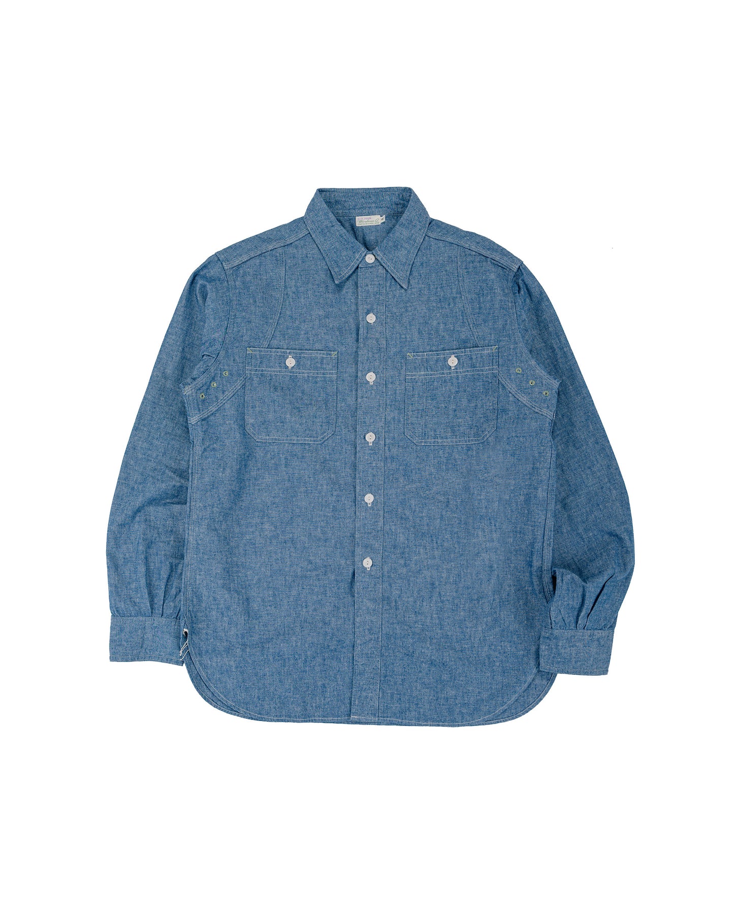 lost & found Warehouse Warehouse Lot. 3064 Ventilation Triple Stitch Chambray Shirt Sax