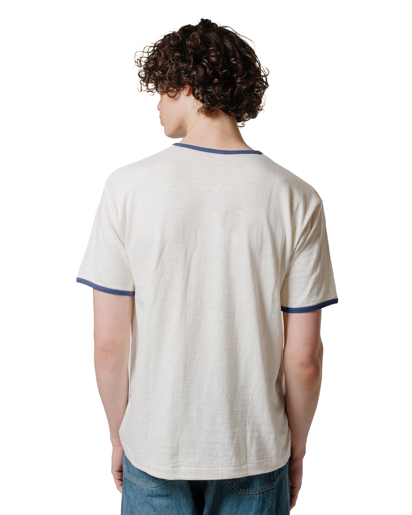 lost & found Warehouse Warehouse Lot. 4059 Ringer T Plain Cream/Navy