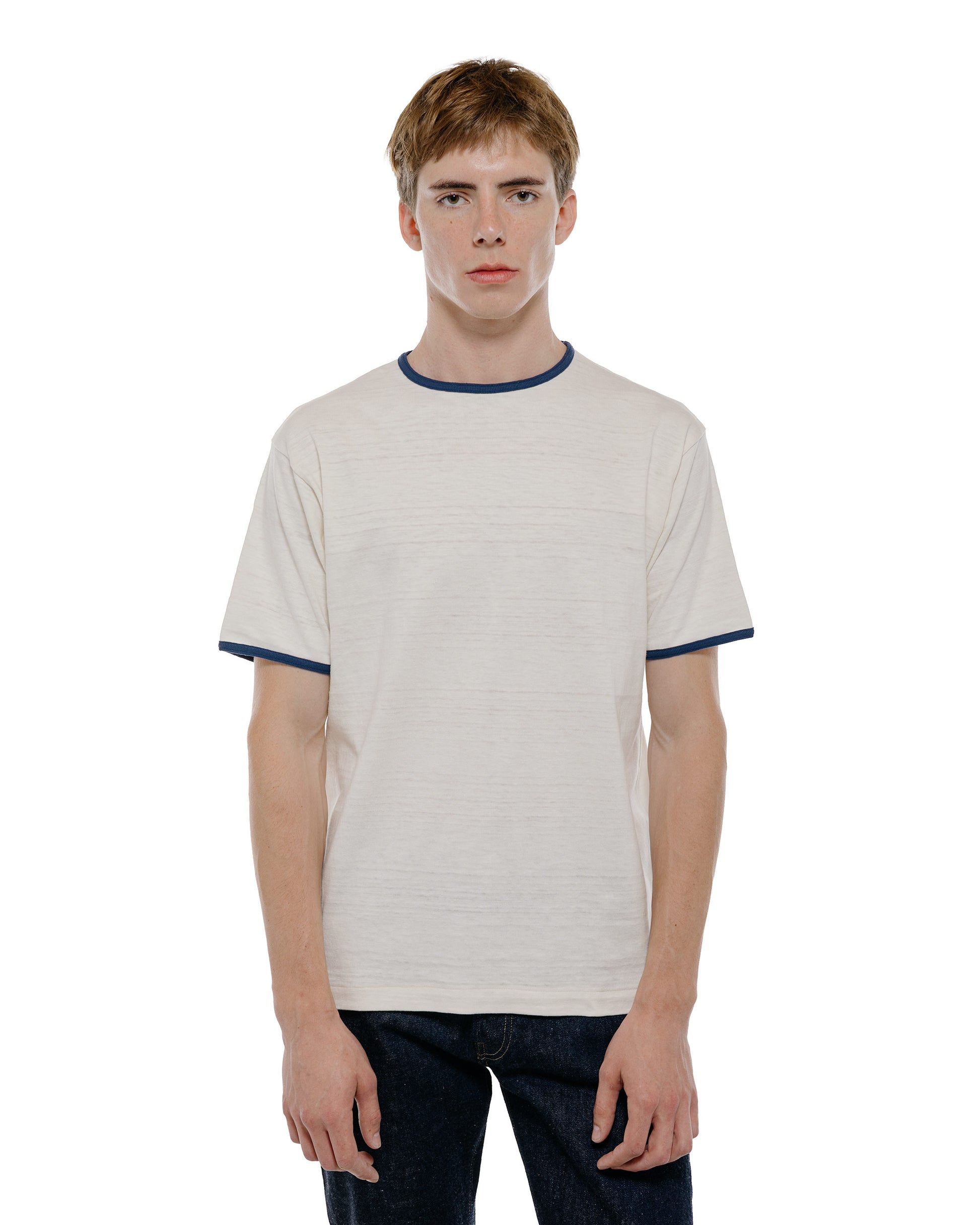 Warehouse Lot. 4059 Ringer T Plain Cream/Navy