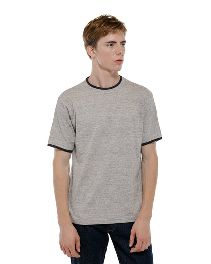 Warehouse Lot. 4059 Ringer T Plain Heather Gray/Black