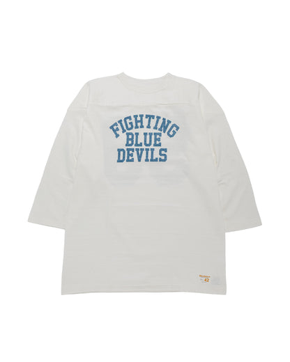 Warehouse Lot. 4063 34 Sleeve Football Tee Blue Devils Off White